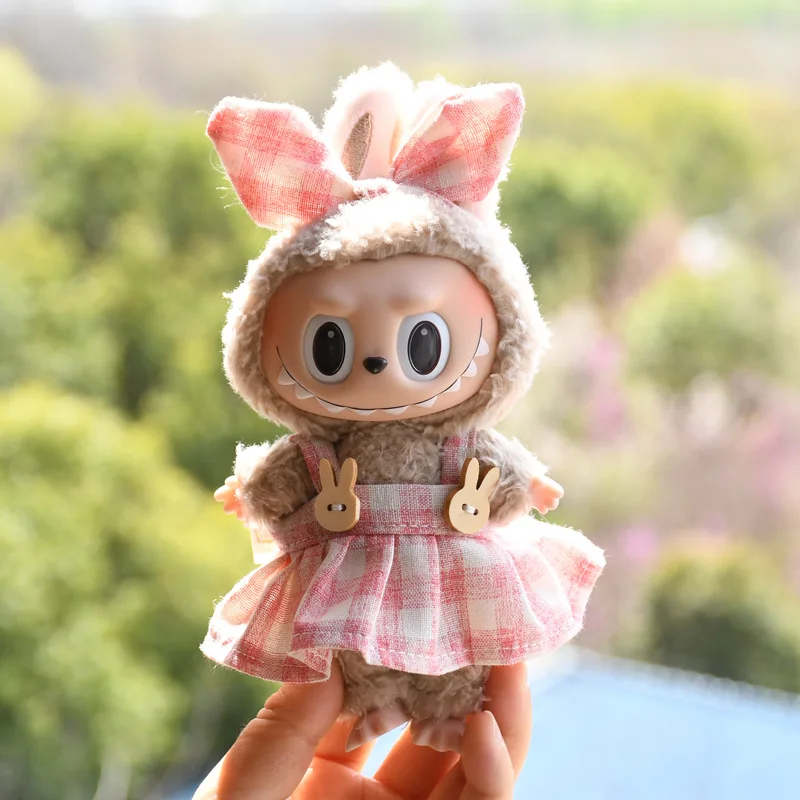 17cm Cute Mini Plush Doll'S Clothes Outfit Accessories For Korea Kpop Exo Labubu Idol Dolls Overalls Hat Clothing DIY Kids Gift 2