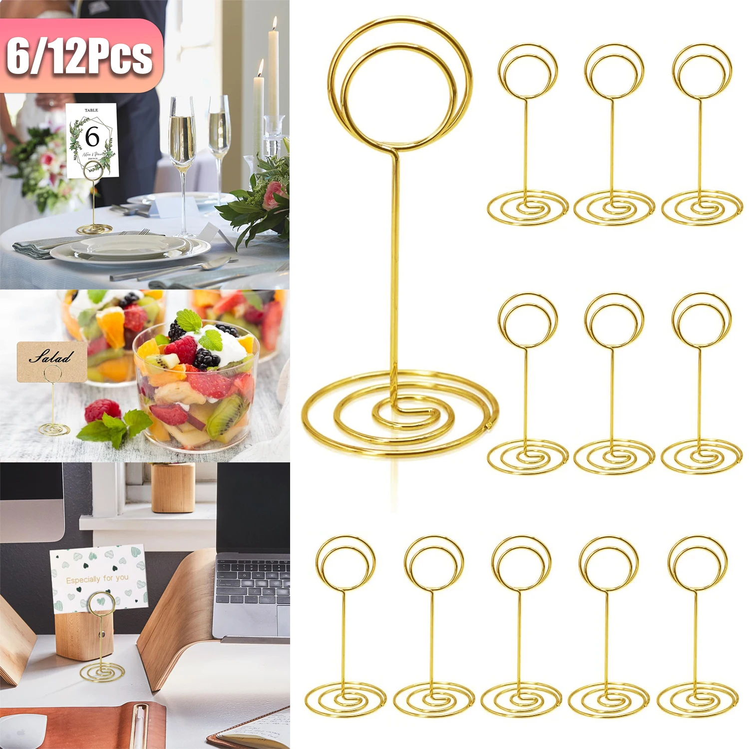 Place Card Holders Table Number Holders Table Sign Stand Picture Memo Note Holder 6/12Pcs for Wedding Birthday Party