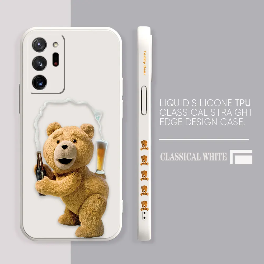 thumbnail image 1 of Case For Samsung Galaxy A30 A20S A10S A14 Note 20 10 9 Pro Plus Lite Ultra 4G 5G Liquid silicone Case Cute T-Teddy Bear, 1 of 5