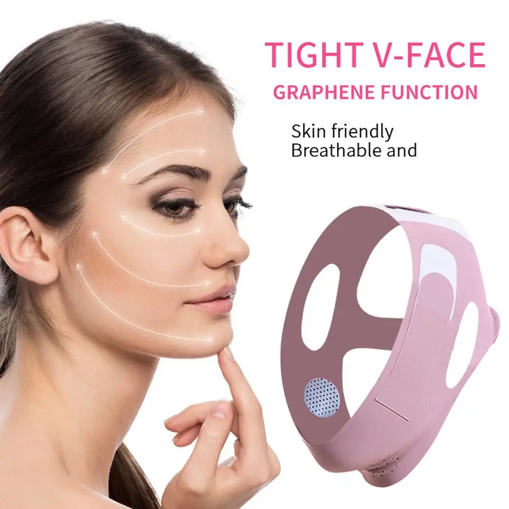 Maschera Al Grafene Pull Wrap Fasciatura Traspirante V Face Strap Lift V-Line Riduce La Formica Del Mento Fasciatura Modellante Doppia Maschera Dimagr