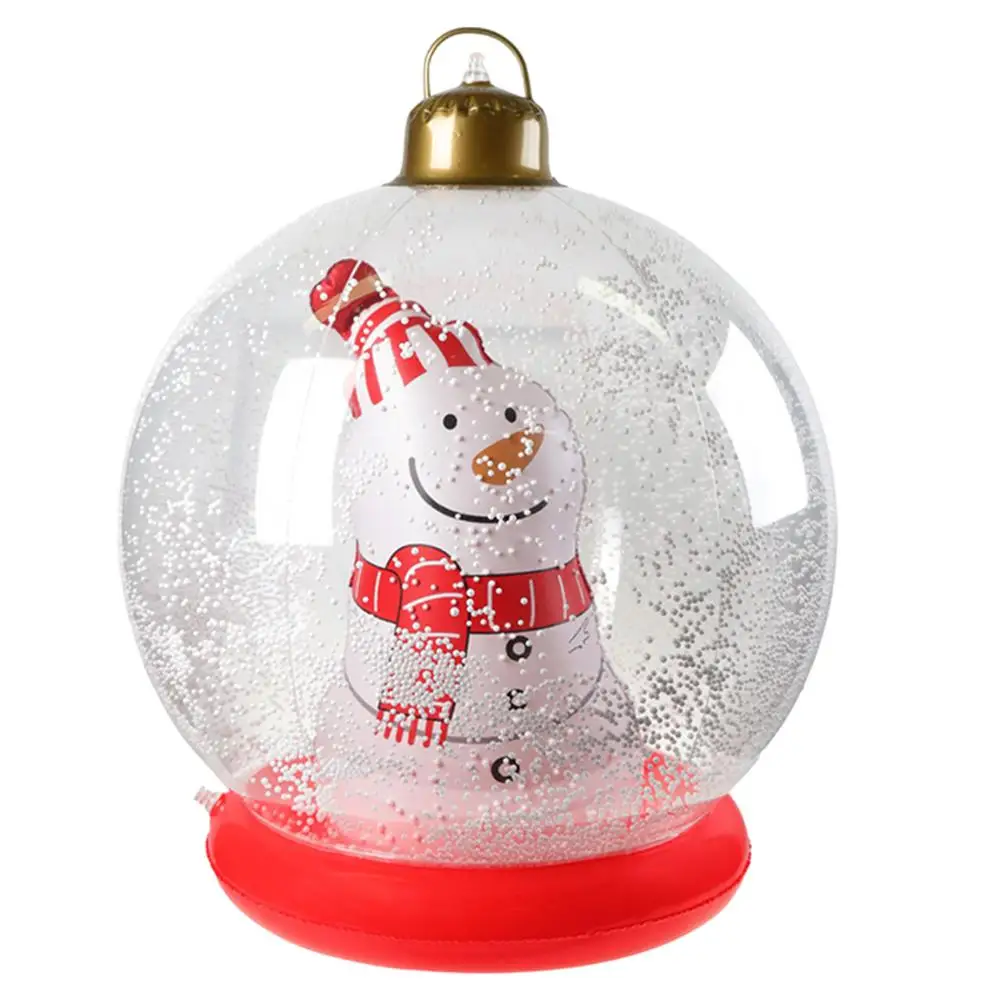 thumbnail image 1 of Bola inflable gigante transparente de Navidad de 56 cm con luces, adornos navideños, globo inflable de PVC para Navidad, decoración navideña, 1 of 5