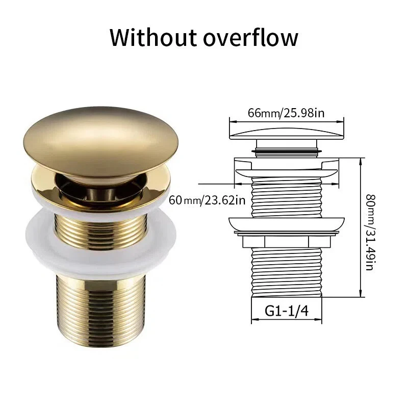 Universal Easy-Clean Pop-Up Sink Drain with Anti-Clog Strainer and Overflow
