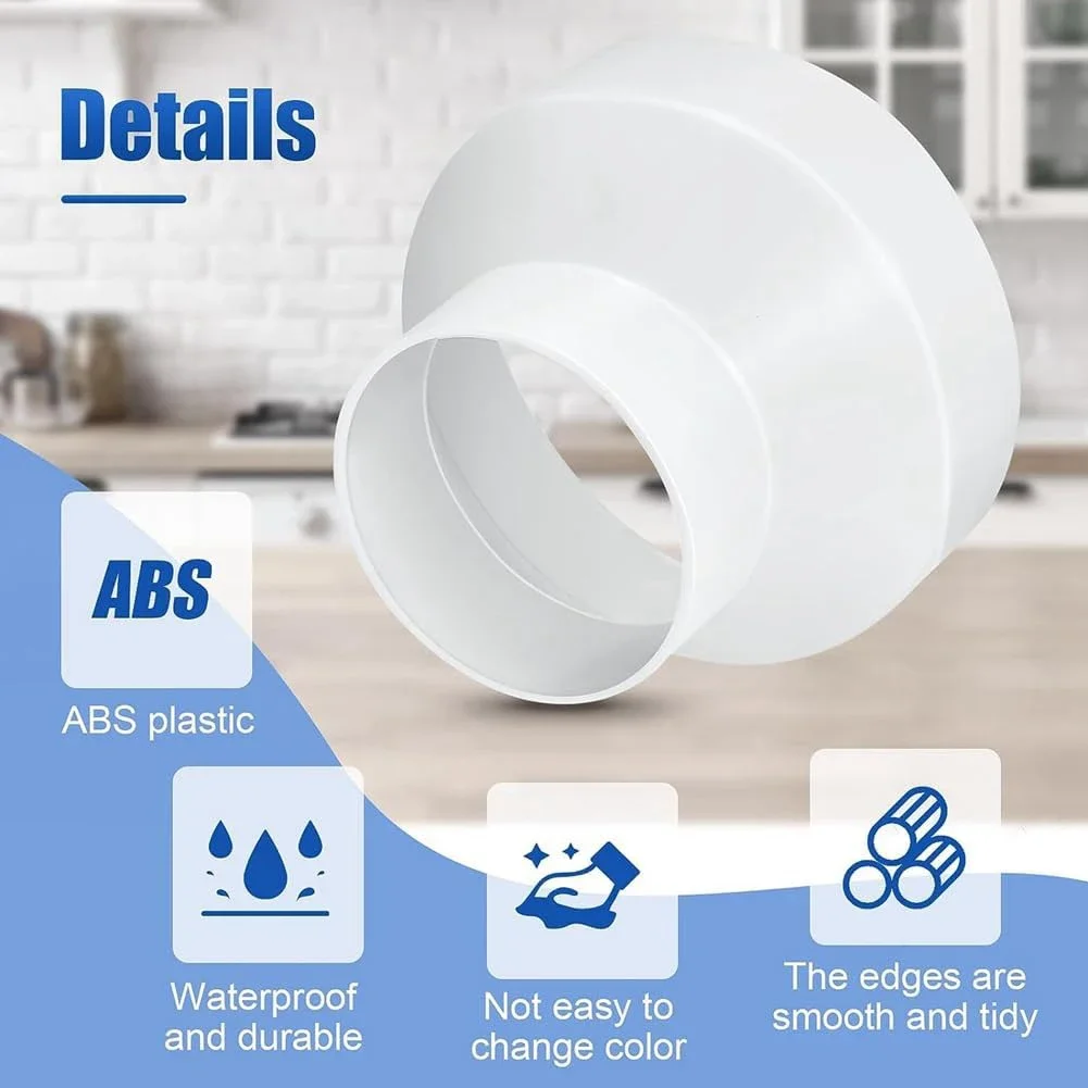 Air Duct Reducer 1pcs Ventilation Pipe Reducer / Adaptor High-quality Thickened ABS 80-100,150-100,150-110，200-150,250-200
