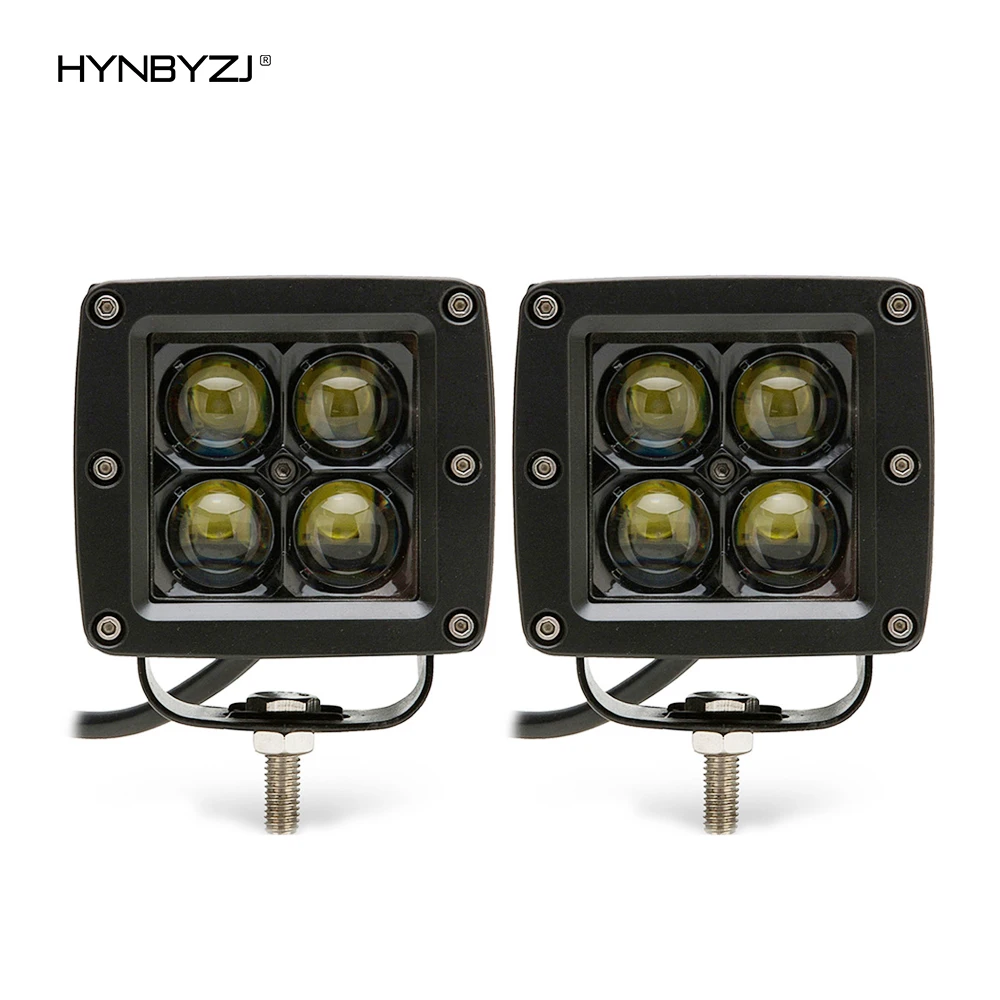 HYNBYZJ 60W 7D Lens LED Car Work Light Beam Square LED Fog Light Lamp for Truck Motorcycle 4x4 Engineering Vehicles Car SUV ATV