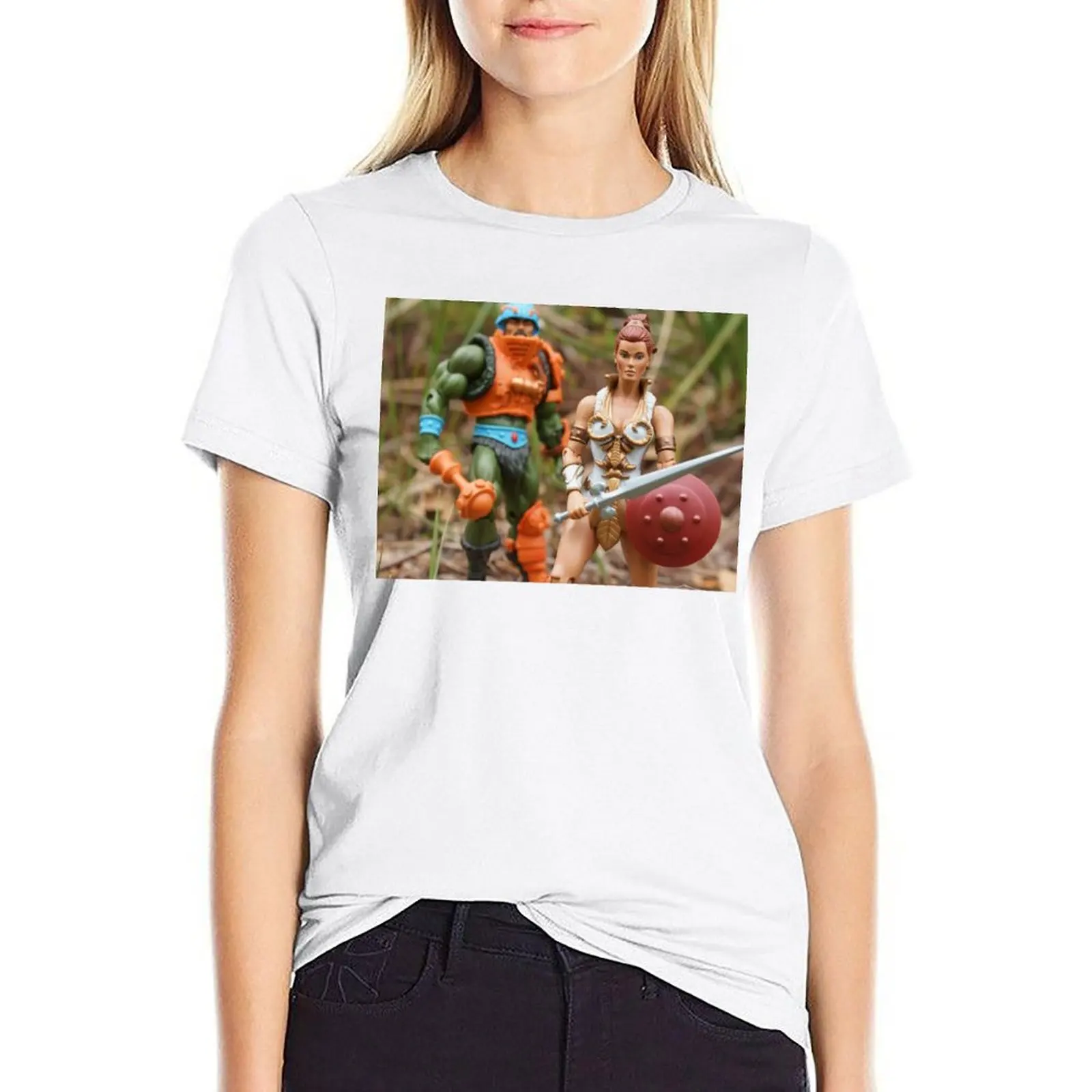 T-Shirt Teela & Man-At-Arms T-Shirt Manica Corta T-Shirt Divertenti Rock And Roll Per Donna