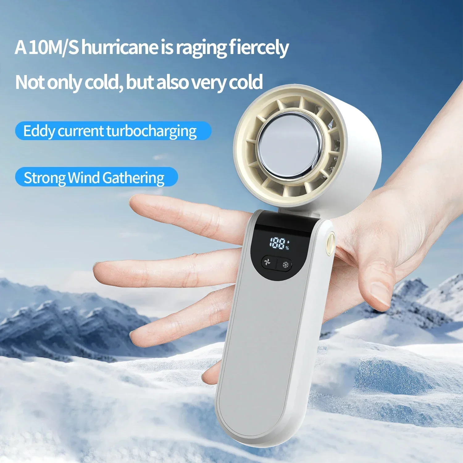 TINSOL 4000mAh 100 speed compress handheld fan Mini Fan Portable USB Rechargeable Fan Mini Air Conditioner Small Fan Air Cooler