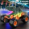 2.4GHz Dinosaur RC Car Big Wheel Remote Control Vehicle Lights Spray stunt vehicle climbs off-road children's toy car 1