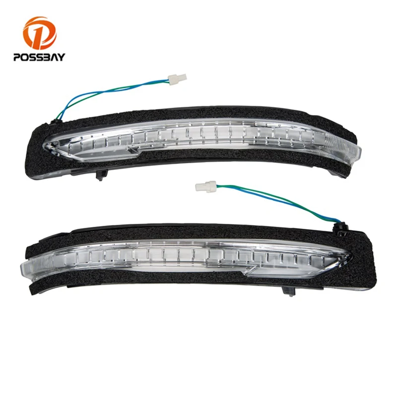 

POSSBAY Car LED Rearview Mirror Light Turn Signal Lights Side Wing Mirror Yellow Lamps 12V for Nissan Qashqai J11 2014-2018