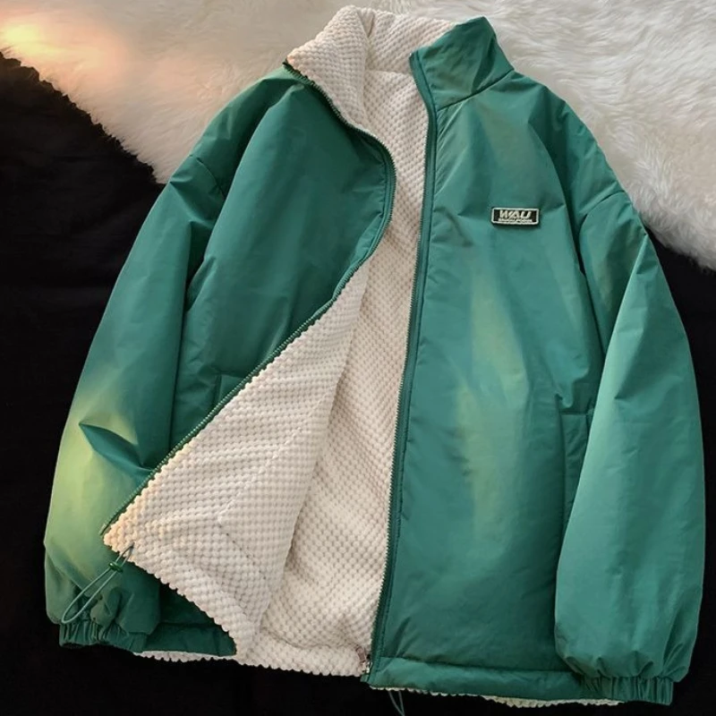 2023 New Men Down Cotton Coat Winter Jacket Short Reversible Loose Parkas Thicken Warm Outwear Leisure Fashion Overcoat