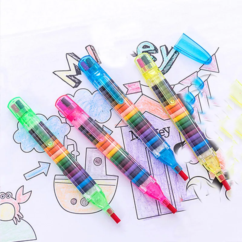 20 colors/pcs Cute Kawaii Crayons Oil Pastel Creative Colored Graffiti Pen For Kids Painting Drawing Supplies Student Stationery deli 12 48 color watercolor pen safe washable children hand painted graffiti cute cartoon painting school манга art supplies