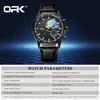 OPK brand three-pin skull relief literal men's quartz watch 8140 5