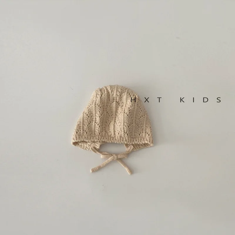 Children Knitted Hats Handmade Crochet Flower Girls Parent-child Outdoor Cotton Hat Autumn Winter Caps Fashion Retro Hollow