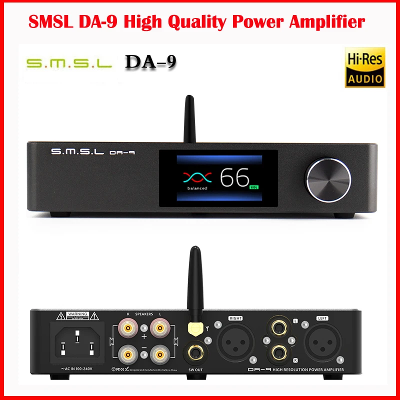 Smsl DA-9高品質電源アンプbluetooth 5.0アンプapt-xサポートDA9とリモート制御SU-9 sh-9