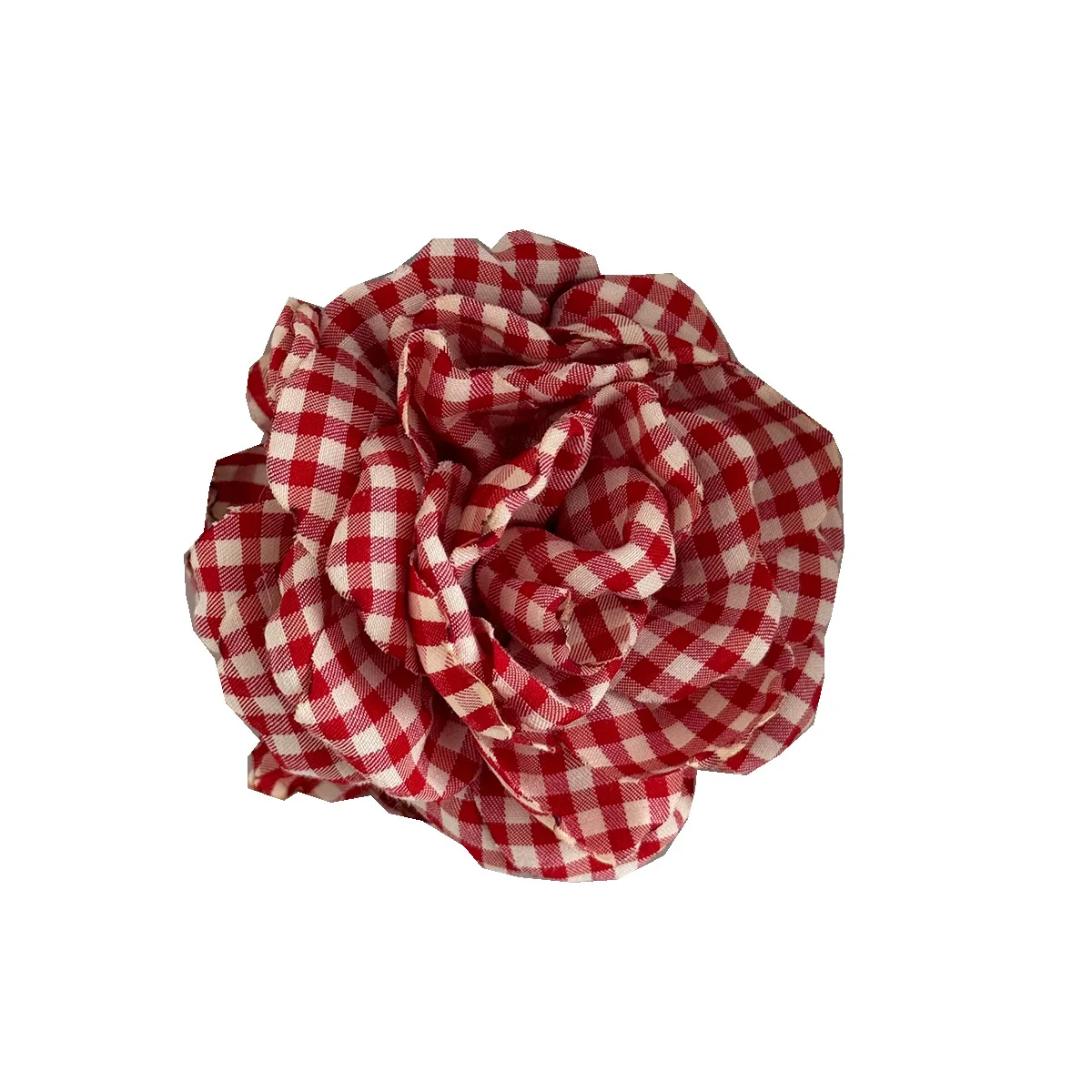 Korean Fashion Plaid Fabric Flower Hair Claw Clips for Women and Girls - Stylish Summer Hair Accessories