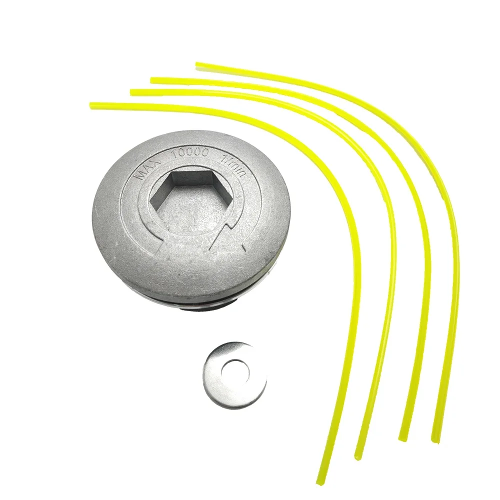 Grass Trimmer Head Aluminum Trimmer Head Brush Cutter Accessories Universal Aluminum Trimmer Head With Four String Set Garden Grass Brush Cutter Accessories for Lawn Mower