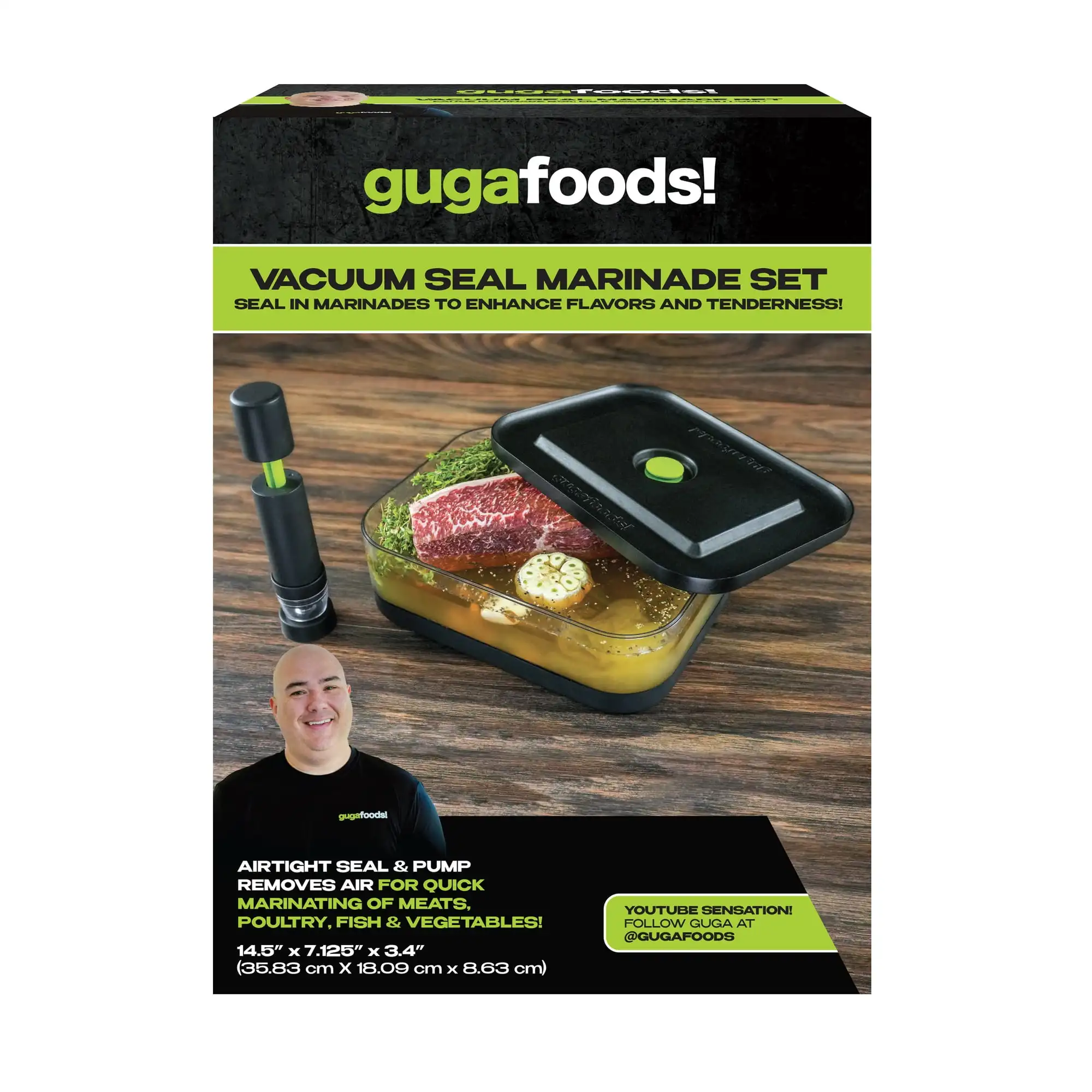 

Guga Foods Vacuum Seal Marinade Set, Airtight Food Containers for Flavorful and Tender Meals