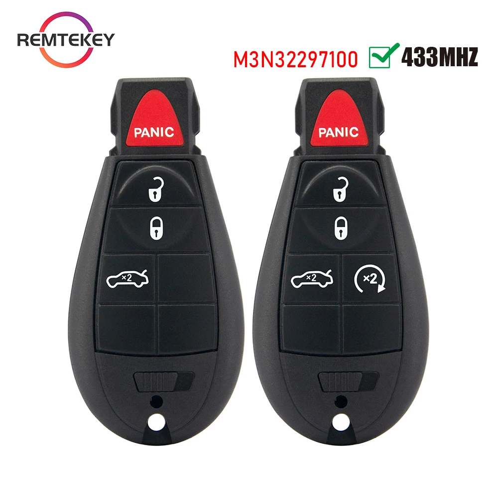 

REMTEKEY, фобик, кнопка 4/5, 433 МГц, ID46, чип PCF7941 для 2012-2016 Dodge фобик, PN 56046771AA