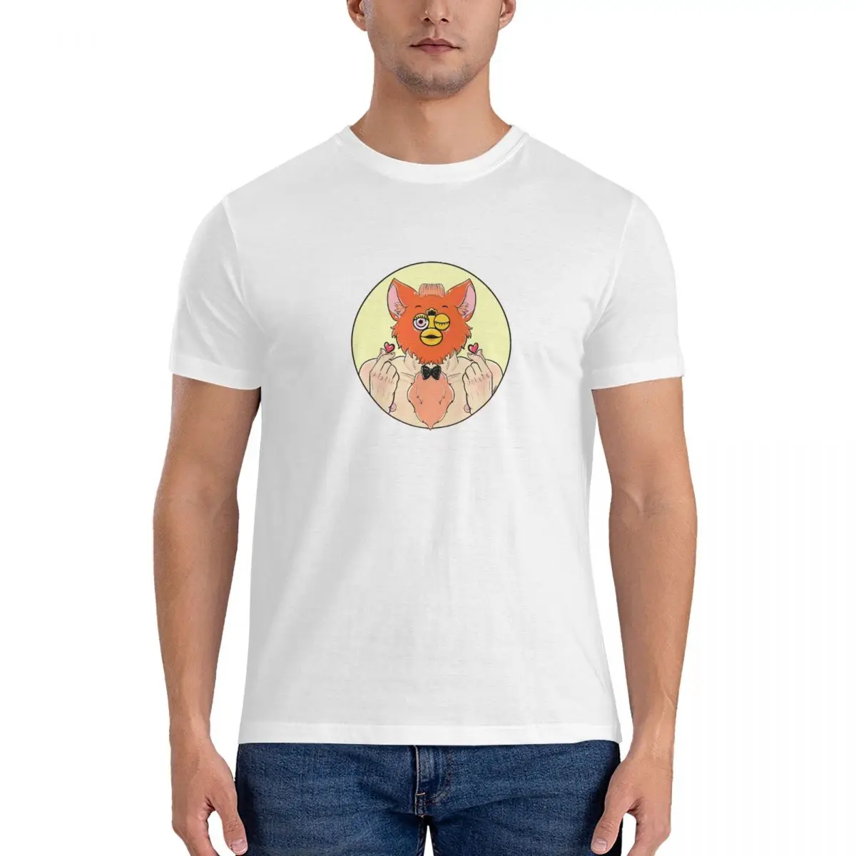 100% Cotone Sexy Furby Man T-Shirt Uomo Classico Oversize T Shirt Uomo Girocollo Camicie Estive Top S-6Xl