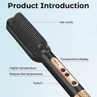 Professional Negative Ion Hair Straightener Hot Sale Mini Hair Straightener Hot Comb Customized Hairs Styling Tools Hairs Brush 2