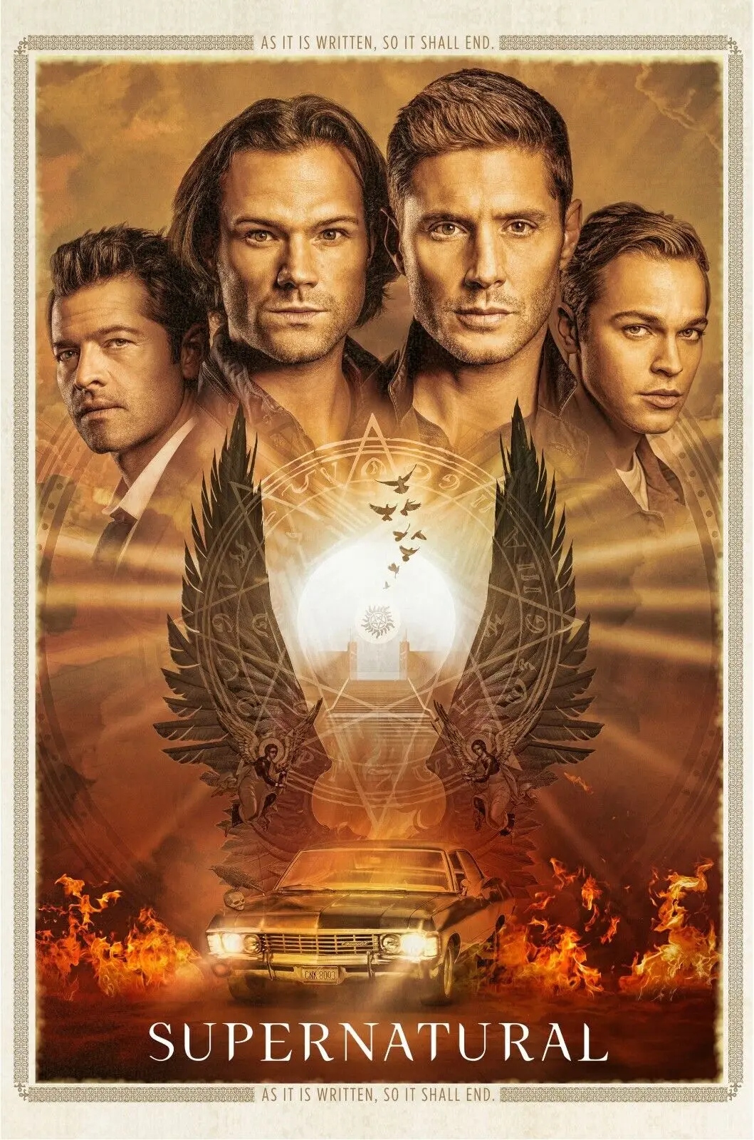 

Сверхъестественный Шелковый постер для ТВ-сезона с художественным принтом, домашний Настенный декор