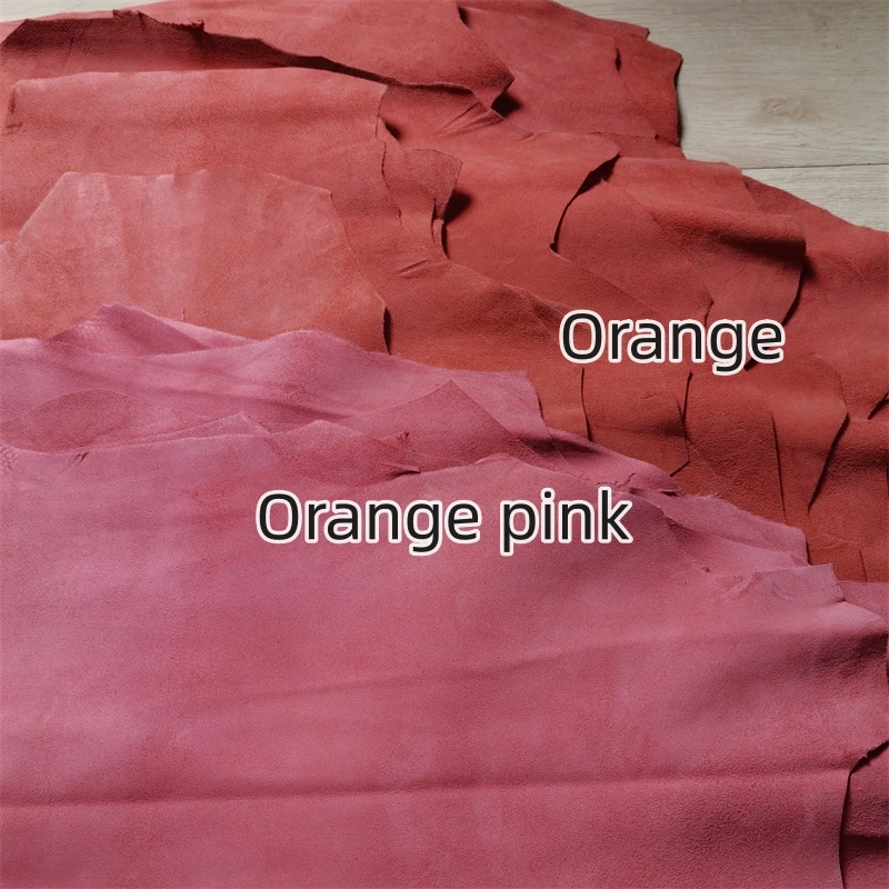 오렌지 프로스트 스킨, 0.6mm, 0.7mm 첫 번째 레이어 가죽 진짜 가죽 원단. 수제 DIY 내부. 전체 양가죽