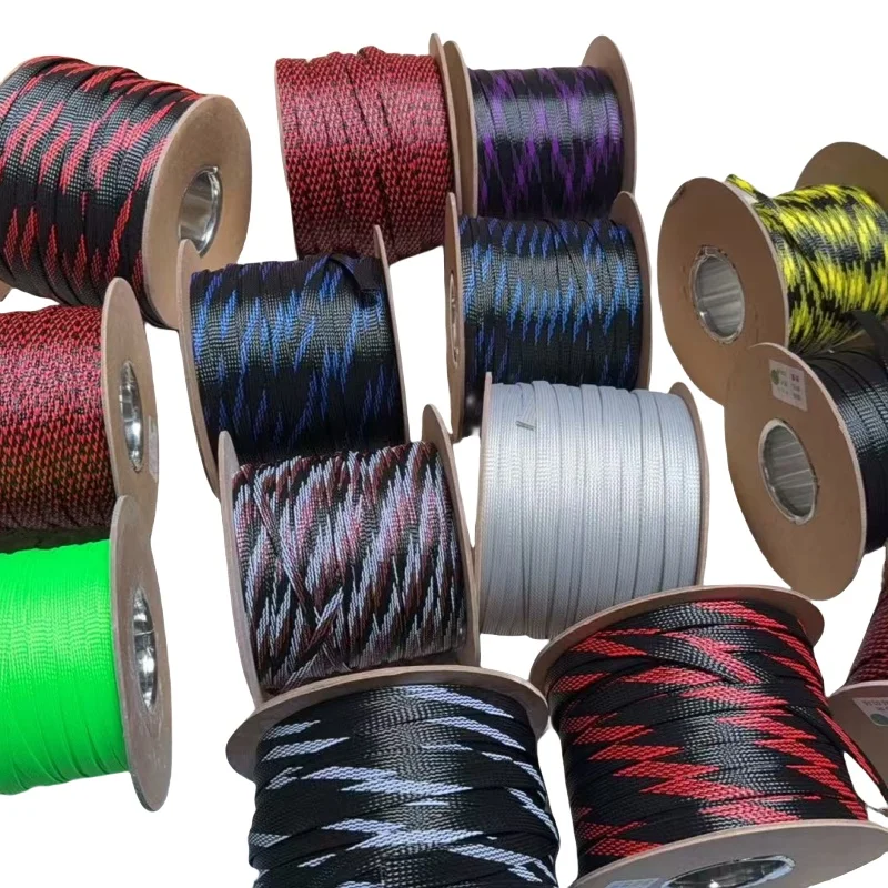 100m Nylon Braided Mesh Tube - Colorful Anti-Wear Protective Netting