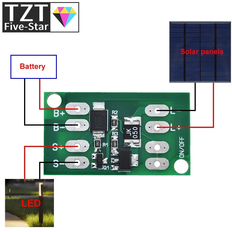 TZT-Automatic-Solar-Panel-Battery-Charger-Board-Night-Light-LED-Lamp ...