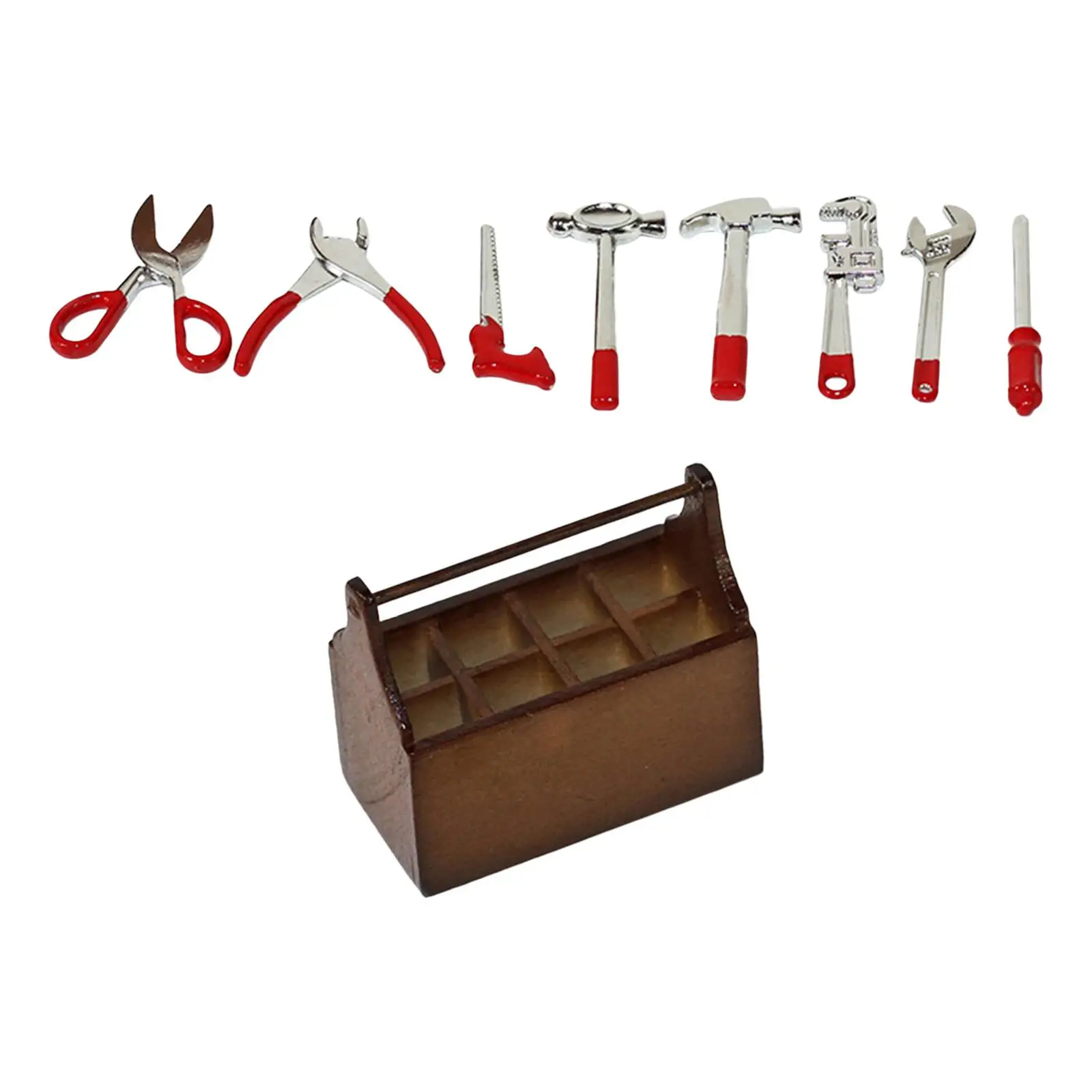 3x boîte à outils Miniature faite à la main modèle caisse