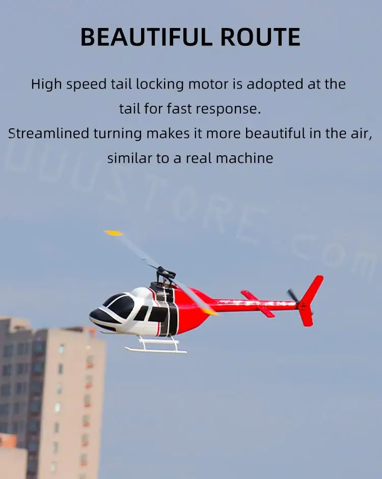 FLY WING Bell 206 V2 Class 470 6CH Brushless Motor GPS Fixed Point Altitude Hold Scale RC Helicopter PNP With H1 Flight Controller
