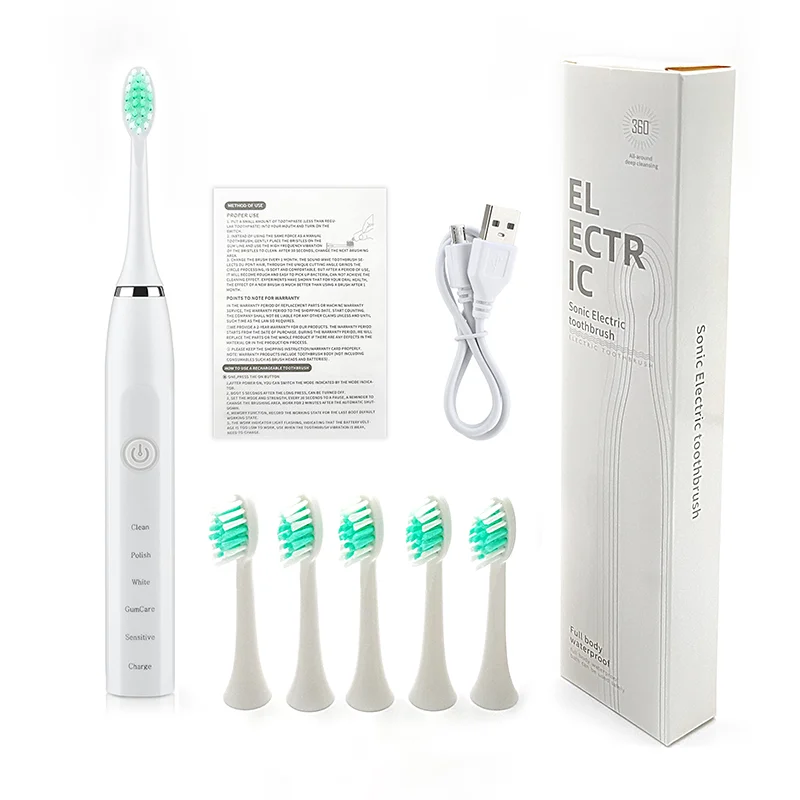 

Sonic Electric Automatic Toothbrush Soft Bristle Adulte USB Rechargeable Oral Teeth Deep Cleaning Vibrating Adult's Dental Brush