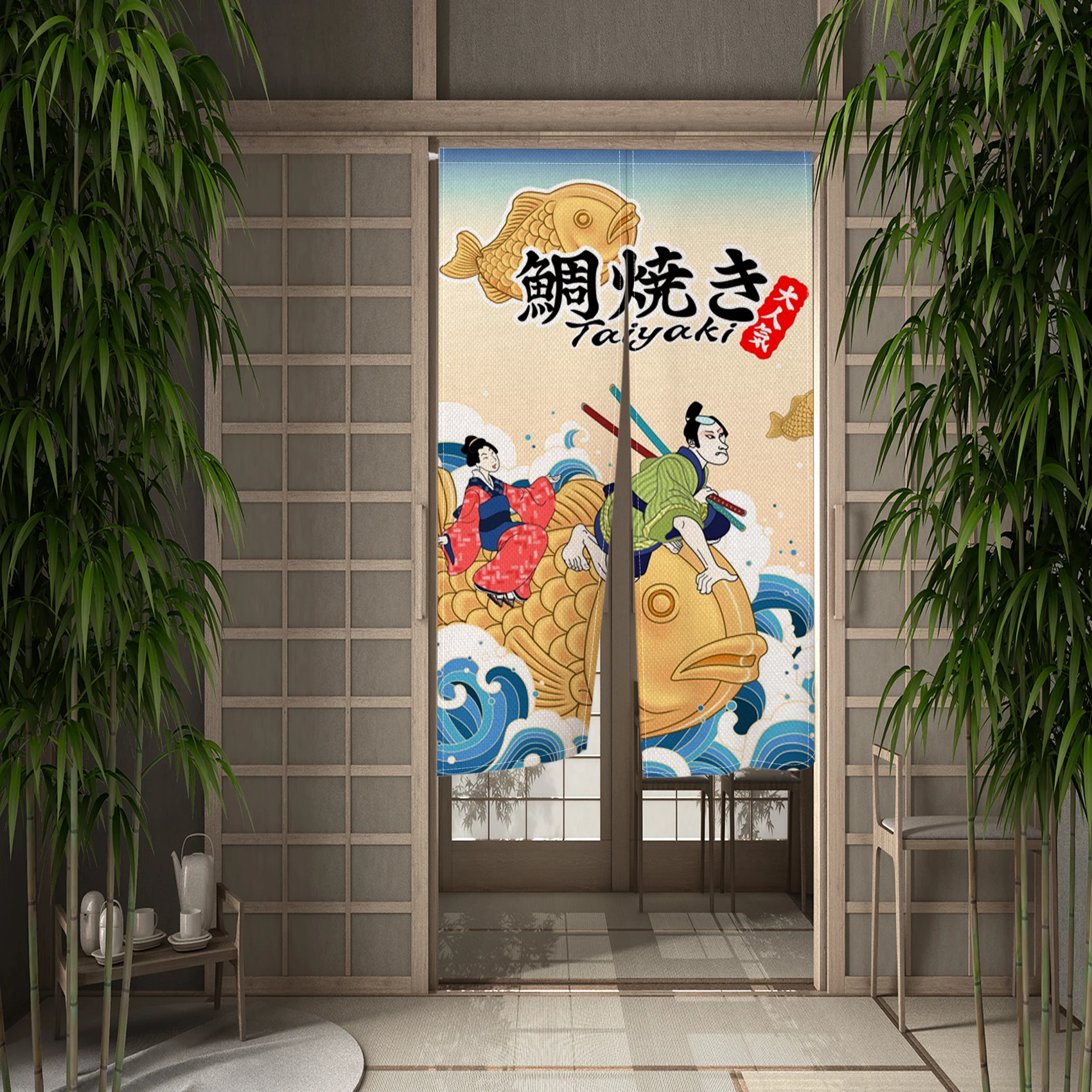 Japanese Izakaya Sushi Dining Door Curatin Kitchen Wine Living Room Doorway Partition Decor Drape Curtain Entrance Half-Curtain 2