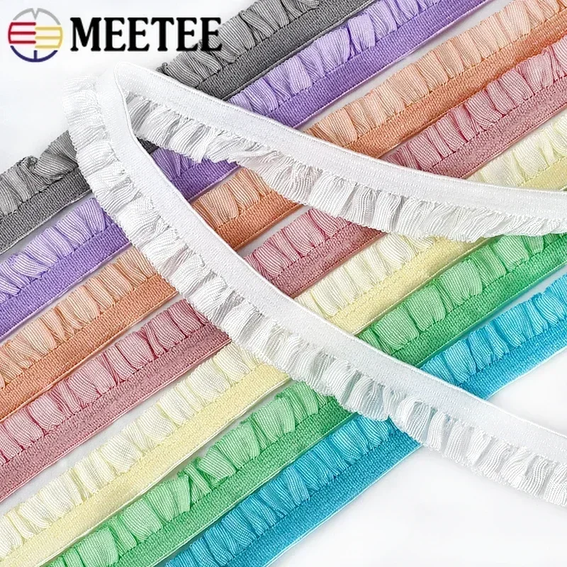 Stretch Lace Trim Ribbon - Ruffled Elastic Band for Sewing and DIY Accessories