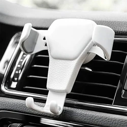 Universal Gravity Auto Phone Holder - Car Air Vent Clip Mount and Mobile Phone Stand (White)