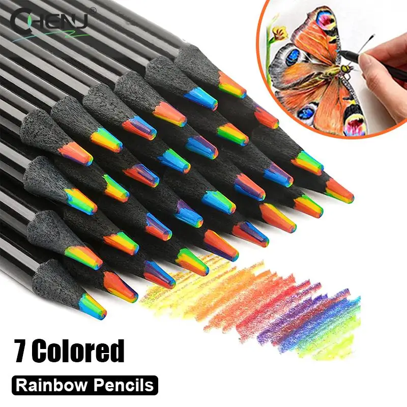 10 Pcs Rainbow Colorful Pencils Multicoloured Pencils Assorted Color Drawing  Pencils for Sketching Classroom School - AliExpress