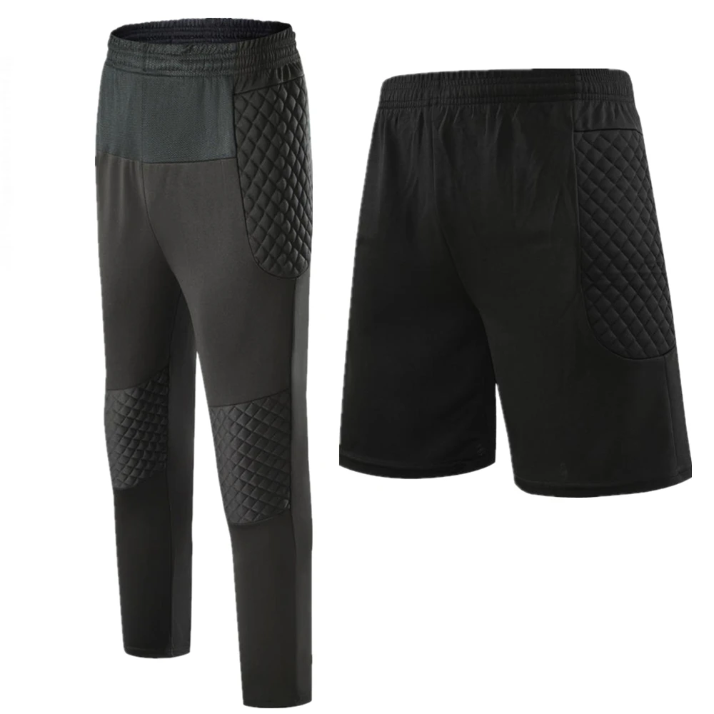 Men Soccer Training Pants American Football Rugby Sweatpants Goalkeeper Sport Goal Keeper Goalie Shorts Knee Pad Sponge Protect