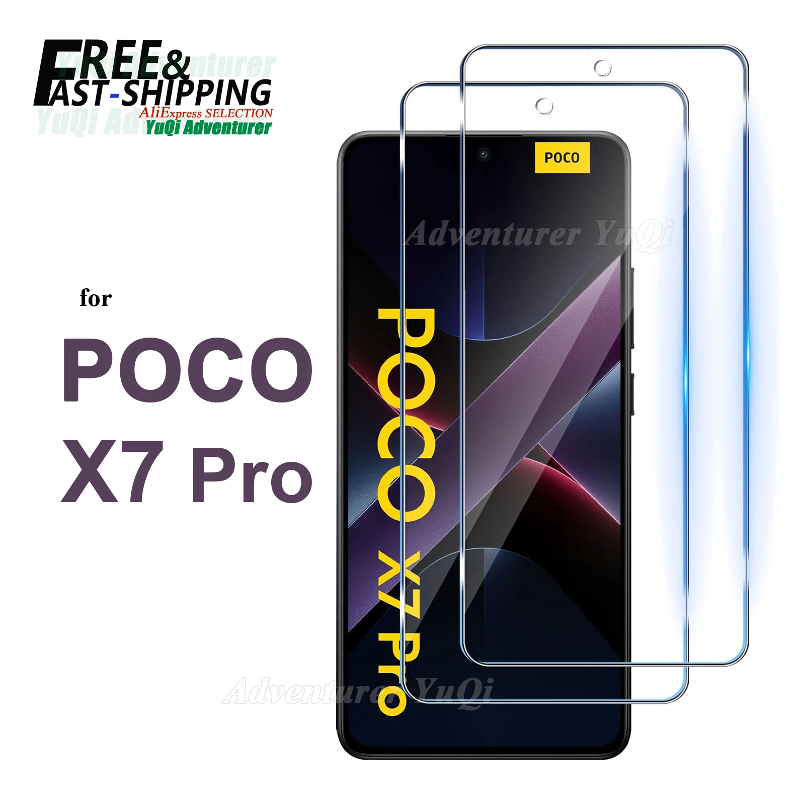 Protecteur d'écran pour Xiaomi POCO X7 Pro, 6.67 pouces, verre trempé HD cristal Mica 9H, étui anti-rayures, transparent et convivial