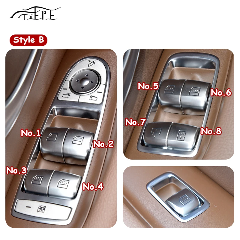 메르세데스 벤츠 W213 E 클래스 E200 E300 E350 E320 용 자동차 창문 단추, 창문 조절기 스위치 단추 전기 제어 커버