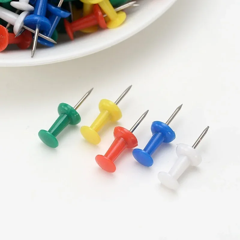 100/200/300 Pcs Assorted Making Thumb Tacks Multicolor Plastic Tacks Push Pins Cork Board Office School Stationery Supplies