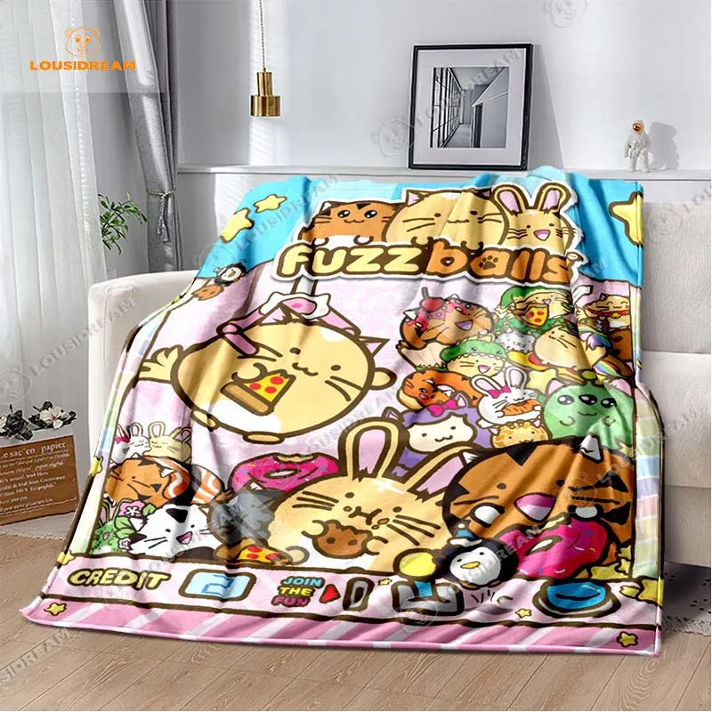 

Fuzzballs Cartoon Flannel Throw Blanket Comic Cartoon Kawaii Poster Adults 3D Printed Soft Coverlet Sofa Camping Cover