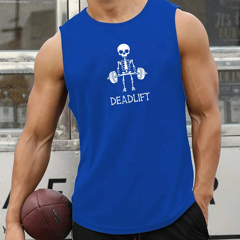 

Sport Sleeveless Vest Gym Clotheing Top Bull Head Print A-Shirt Tanks Graphic T Shirts Men's T-Shirt Good Omens Running Marathon