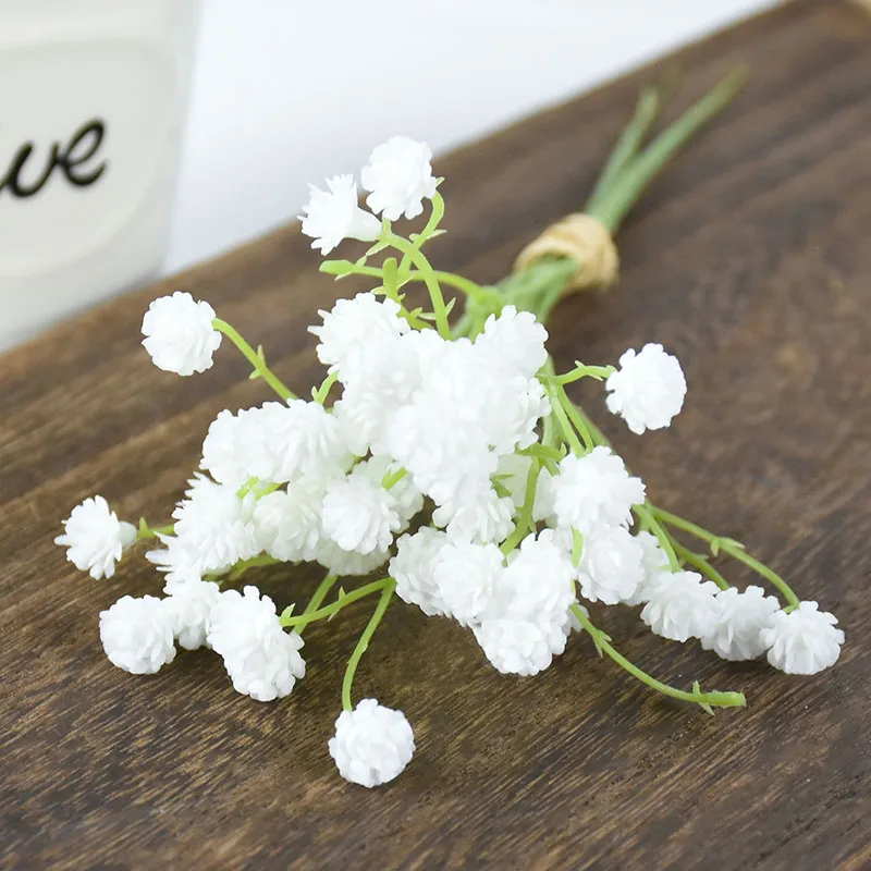 White Baby's Breath Artificial Flowers Real Touch Fake Gypsophila Faux  Plants For Wedding Flower Bouquet DIY