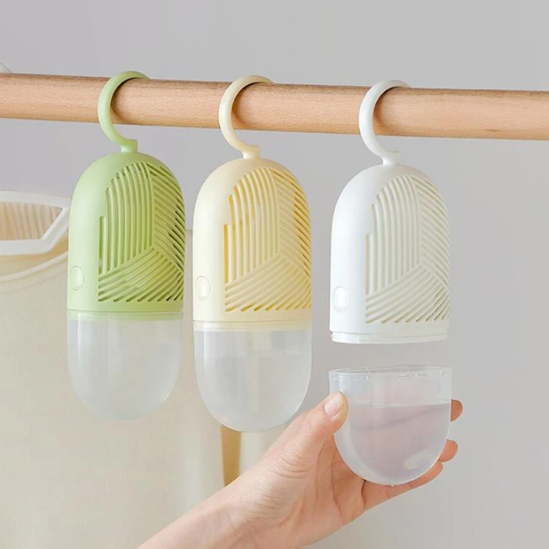 Reusable Hanging Clothes Dehumidification Box Dehumidifier Packs Anti-Mold with Water Collector for Wardrobe Closet Cabinet clothes dehumidifier