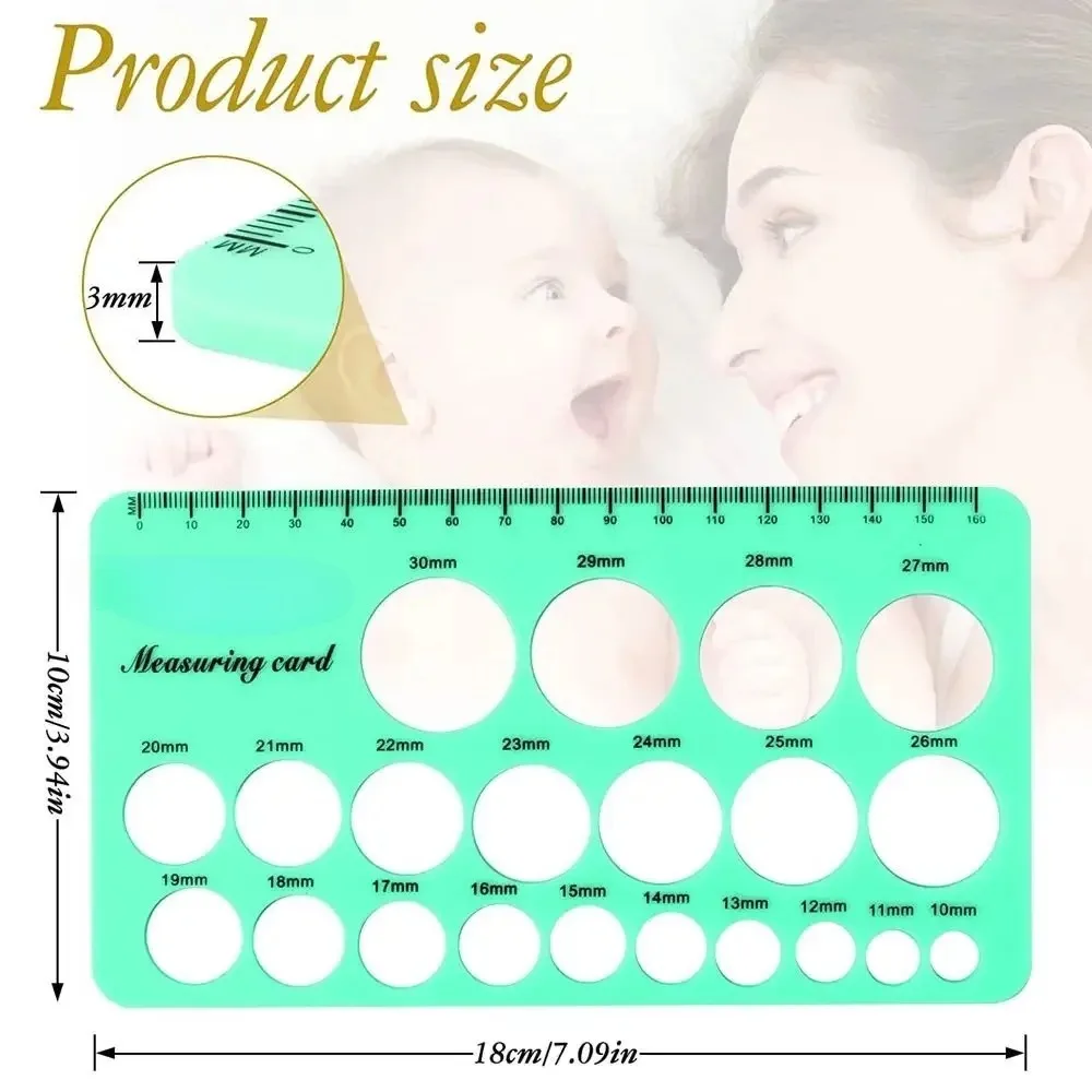 Nipple Ruler for Flange Sizing, Soft Flexible Silicone Measurement Tool for Breast Pump Sizing,Easy to Use for Pumping