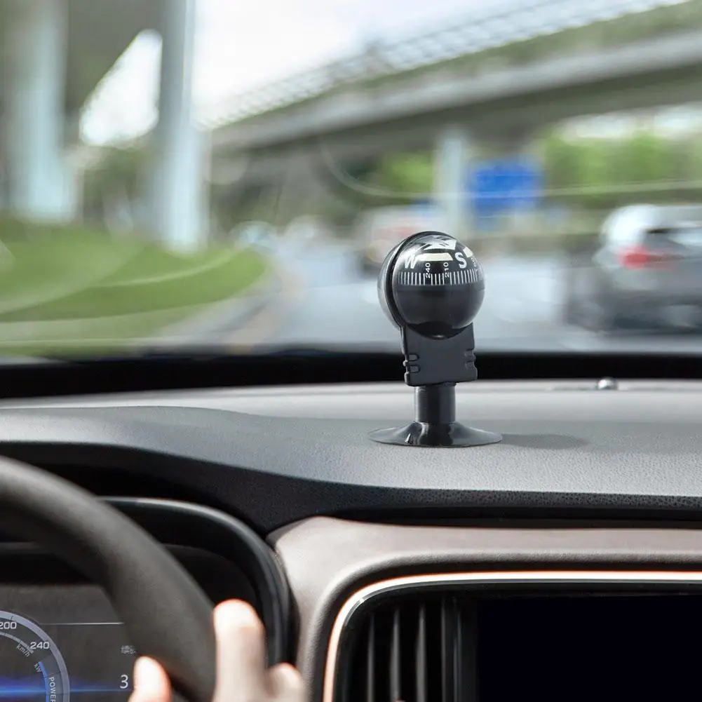 

360 Degree Rotation Automotive Compass Ball Waterproof Vehicle Navigation Ball Dashboard Compass for Boat Car Truck Motorcy Q5M1