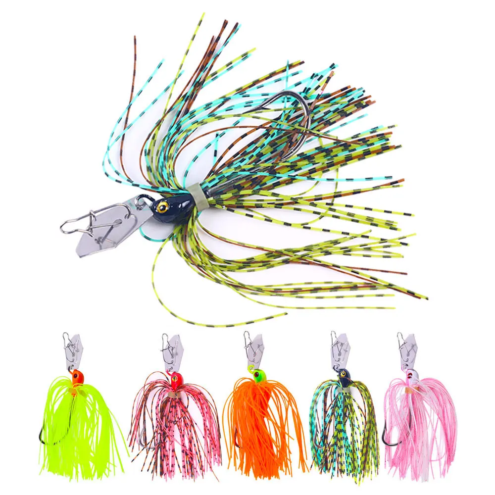 

5 Pcs/lot Artificial Fishing Lures 8cm10.8g Chatterbait Spinner Bait Blade Jig Dancer Buzzbait Wobbler Fishing Accessories Pesca