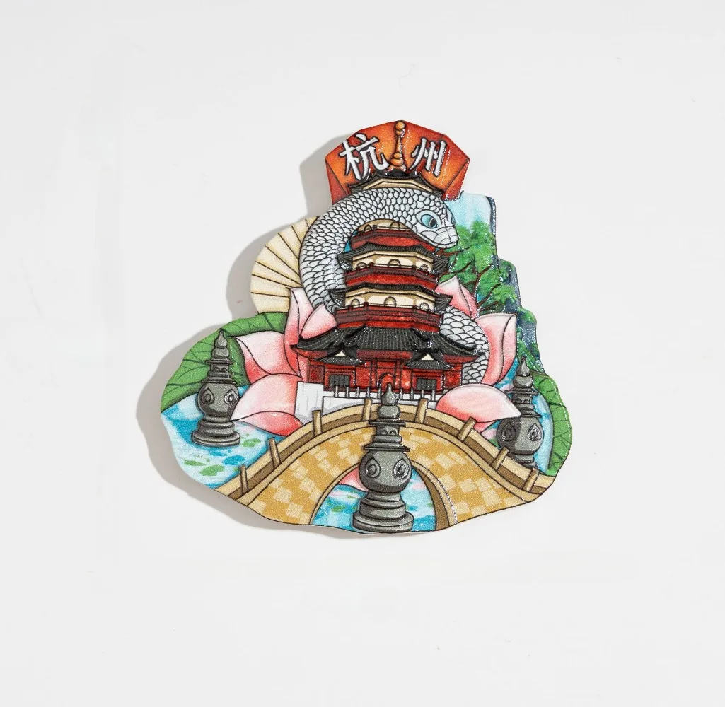 

Hangzhou Lingyin, сценическое место, туристический сувенир, китайский город, достопримечательность, холодильник магнитная наклейка на холодильник, домашний декор из смолы