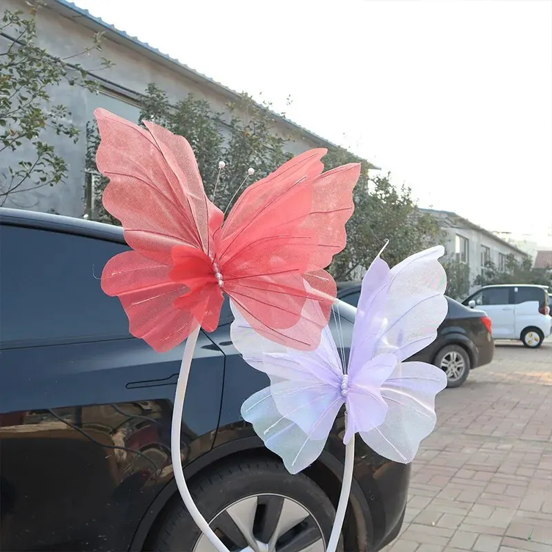 3D simulation butterfly 50 cm large wedding festival decoration large hanging hollow tulle fake butterfly