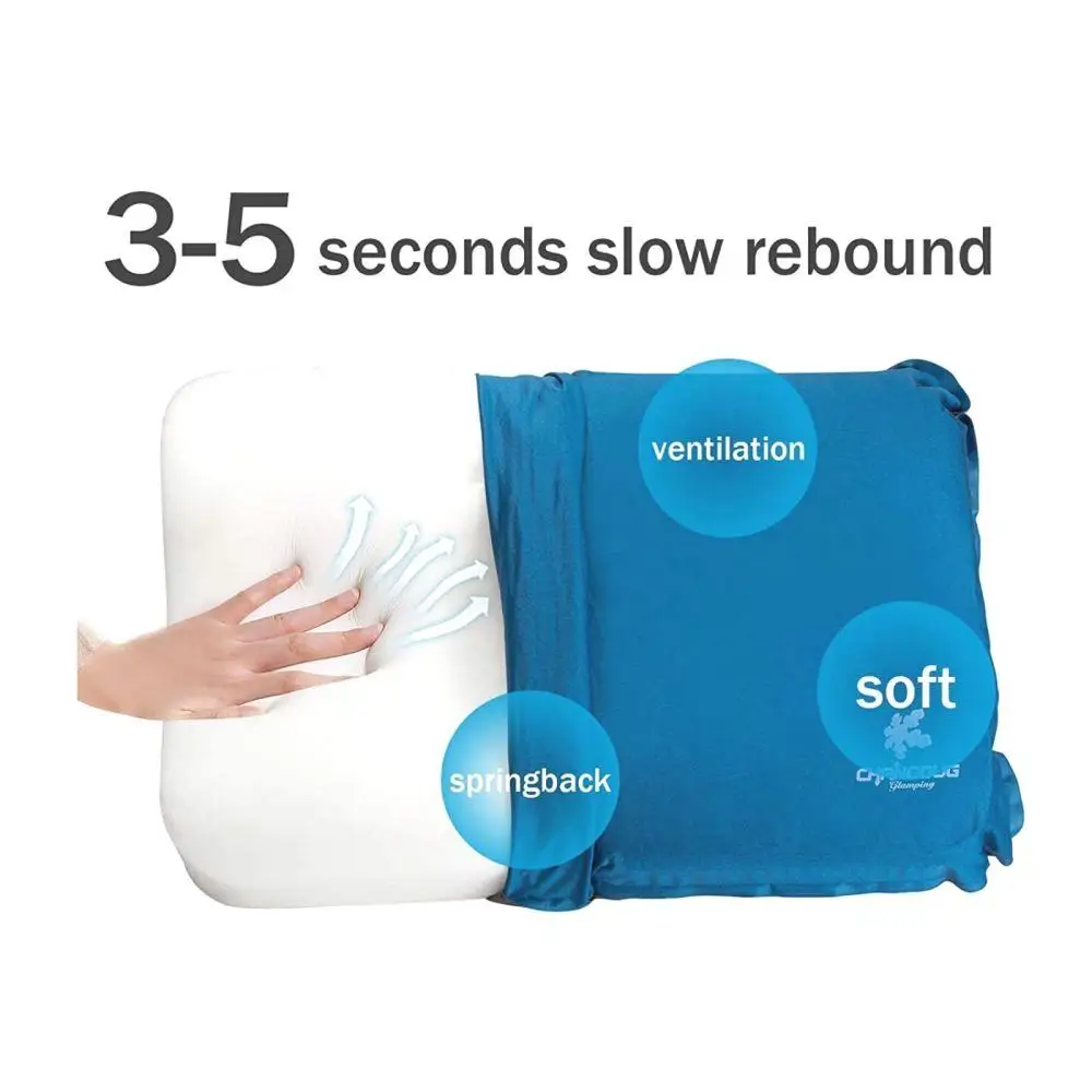 Self Inflating Camping Pillow 3D Ergonomic Support Gold