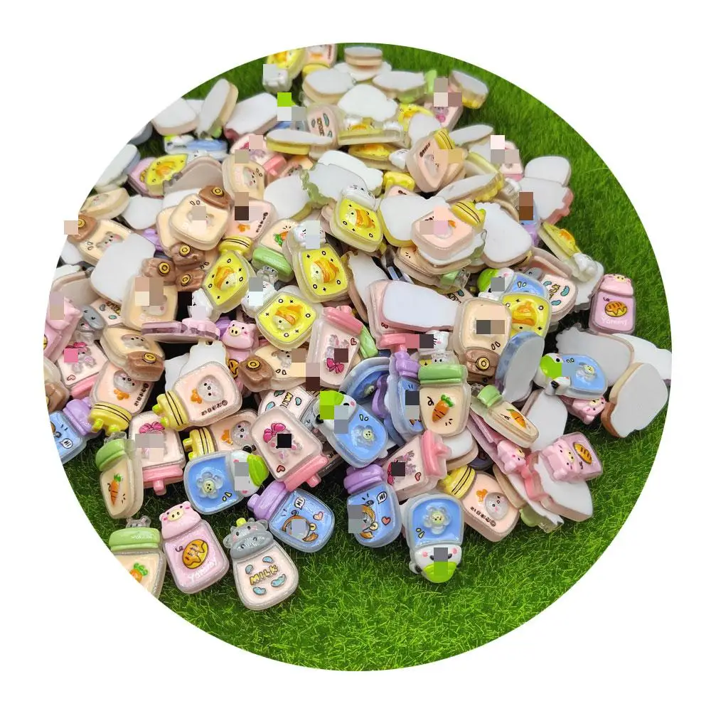 

Милые поделки, бутылка для молока, сделай сам, Мультяшные животные из смолы, миниатюрный кукольный домик, ролевая еда, кухонные аксессуары