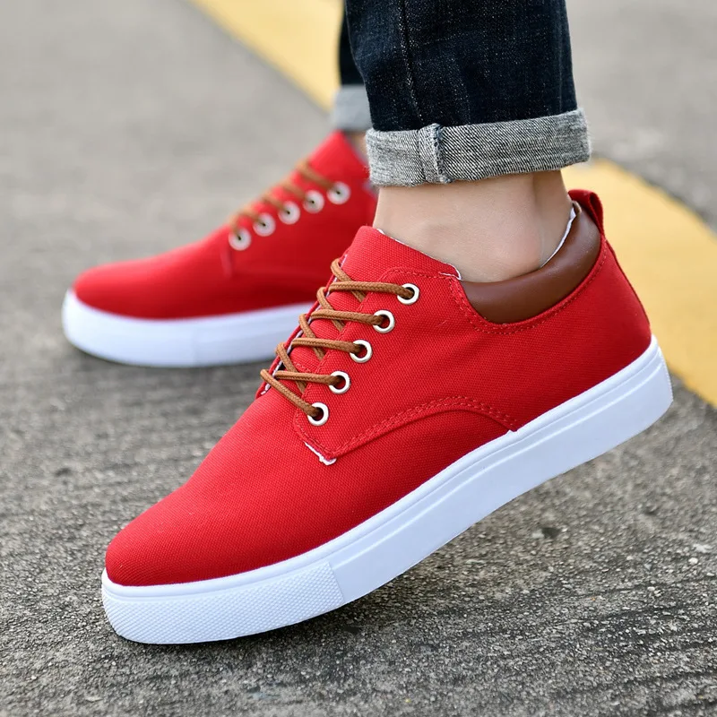 YeddaMavis Gray Men Canvas Shoes Men Spring Autumn Casual Canvas Shoes Men Lace-Up Flats Men Shoes Driving Sneakers Men Shoes